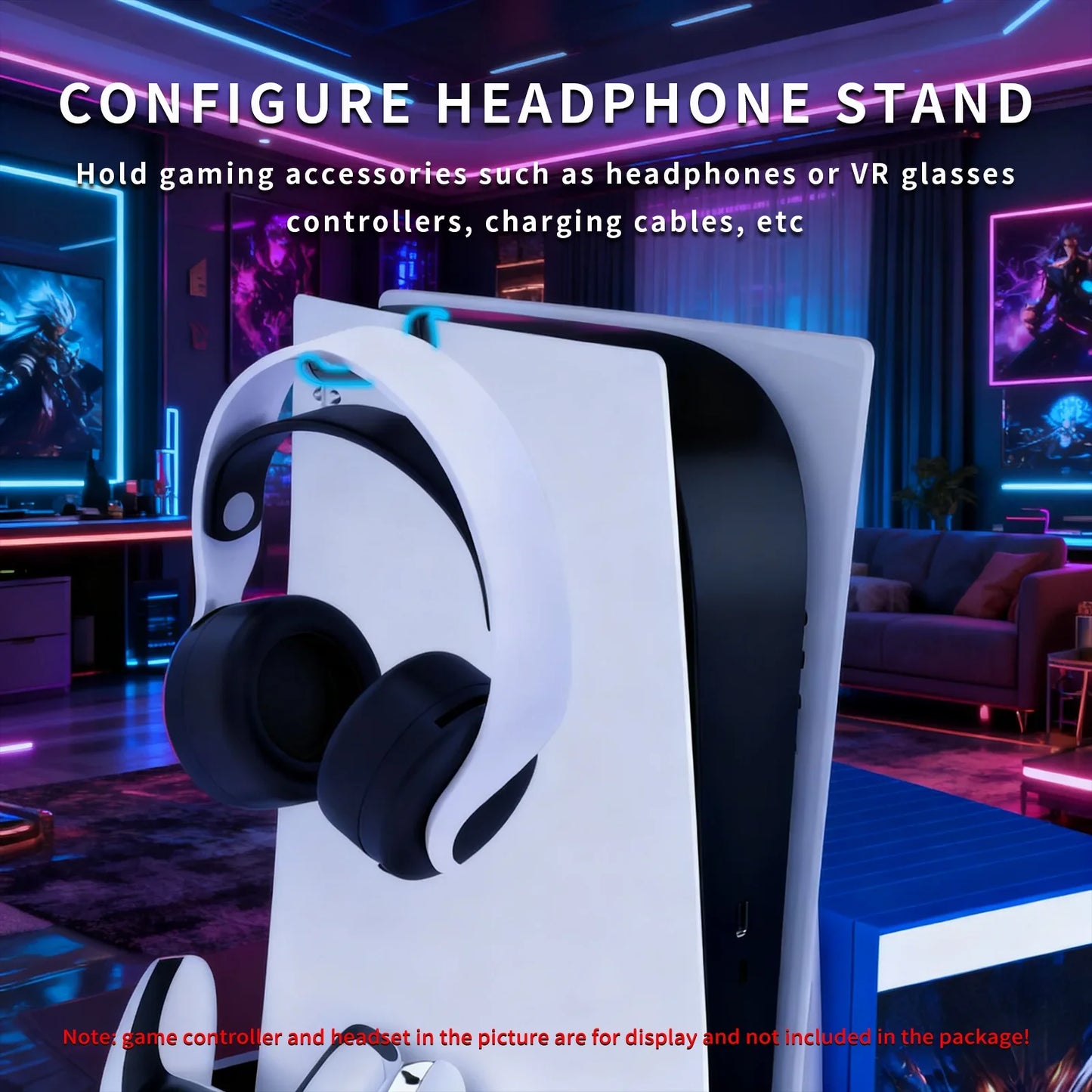 Support PS5 P58 avec Refroidissement RGB et Station de Charge Double pour Manettes – Accessoire Compatible PlayStation 5